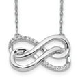 thumbnail image 1 of Diamond2Deal Collier Symbole Double Infini en Or Blanc 14K 1.2 mm pour Femmes 18 Pouces, 1 of 4