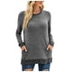thumbnail image 1 of Camisas Para Mujer Cuello Redondo Color A Juego Bolsillo Recreativo Manga Larga Tops Odeerbi ODB129171, 1 of 8