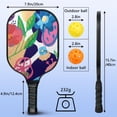 thumbnail image 3 of Pickleball Paddles Set Of 1, Fiberglass Surface, Tropical Leaf Print, 1 Paddle, 2 Balls & Bag, 3 of 5