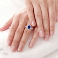 thumbnail image 2 of GemsNY September Birthstone - Traditional Oval Halo Untreated Blue Sapphire Ring with Prong Set Diamonds (Grade - AAAAA | 2.81cttw), 2 of 4