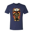 thumbnail image 2 of Flaming Motorycle Hell Fire Skull Biker | Mens Fashion Premium Tri Blend T-Shirt, Vintage Navy, Large, 2 of 4