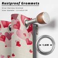 thumbnail image 2 of Outdoor Curtains for Patio Waterproof, Valentine's Day Outdoor Privacy Panels Grommet, Pink Gnomes Love Roses Romantic Beige Blackout Outside Curtains for Porch/Cabana 54"x108", 2 Panels, 2 of 8