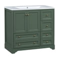 thumbnail image 2 of Newboti Furniture 36Inch Bathroom Vanity With Sink, Solid Wood Freestanding Bathroom Vanities With 4 Storage Drawers And Shelf, Soft Closing Doors6005F, 2 of 12