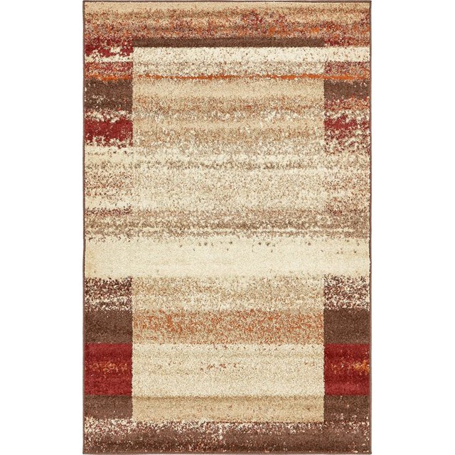 Unique Loom Automne Rustique Zone Frontière Tapis 5' x 8' Rectangulaire Beige/brun