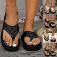 thumbnail image 2 of Vhkiploz Summer Thong Slides for Women Open Toe Slippers Casual Beach Vacation Home Thick Bottom Toe Post Slippers Beach Slippers, 2 of 9