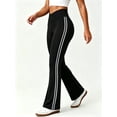 thumbnail image 3 of DENTOYOU Women's Flared Yoga Leggings High Waist Flared Pants Butt Lifting Daily Fitness Sports Leggings Black/White S, 3 of 6