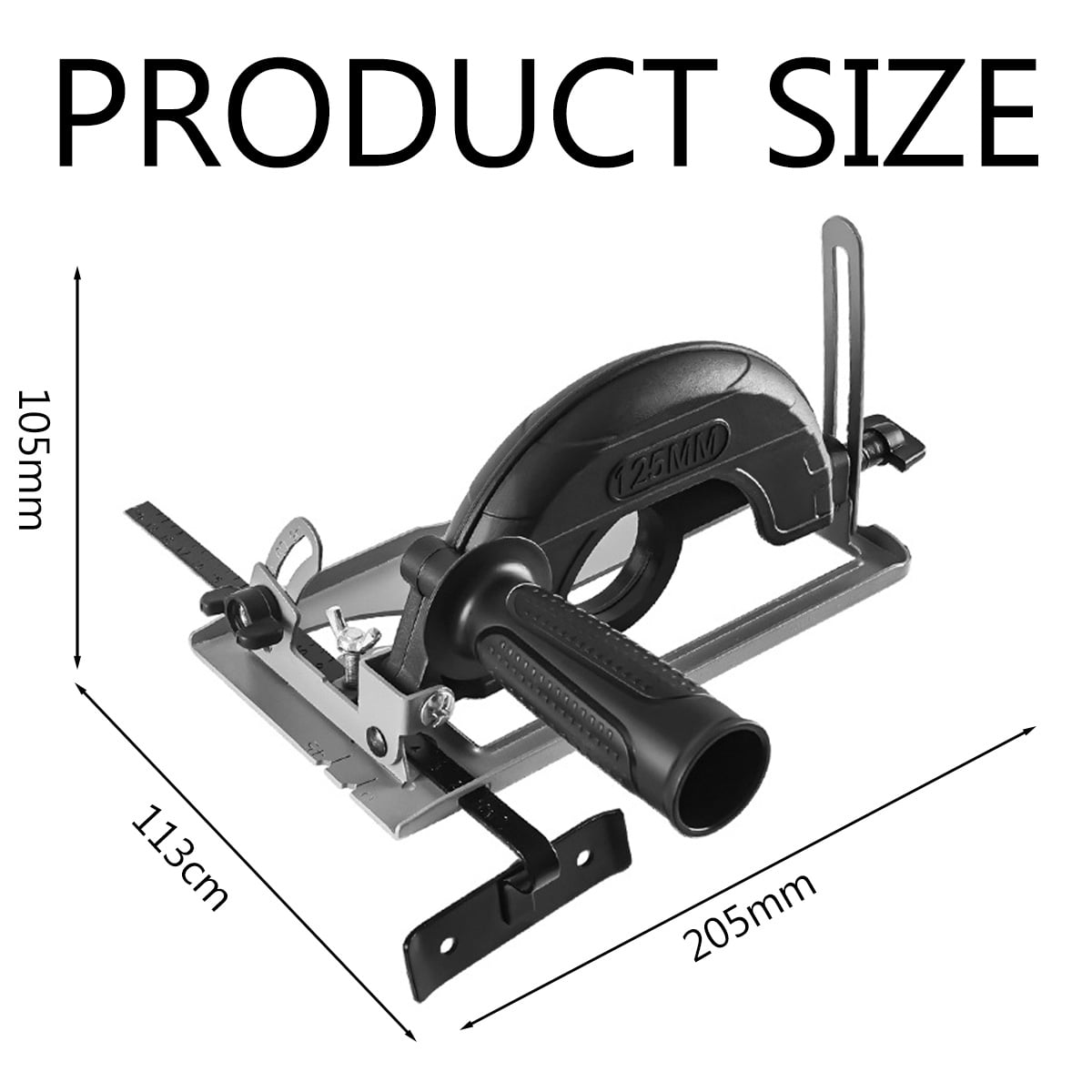 Angle 0-45° adjustable 0-40mm cutting depth adjustment positioning angle retrofit angle grinder cutting machine slot base for 100-125mm angle grinder rotary grinder bottom Depato