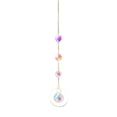 thumbnail image 1 of Billuyoard Carillón de viento de cristal, colgante de luna y estrella, atrapasol plateado, cuentas coloridas, gota colgante para exterior, jardín interior Artesanía longitud 26CM Billuyoard HA005305-03B, 1 of 6