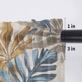 thumbnail image 5 of Navy Blue Brown Valance Curtains for Kitchen/Living Room/Bathroom/Bedroom Window, Rod Pocket Small Topper Half Short Window Curtains Voile Sheer Scarf, Vintage Elegant Botanical Palm Leaves 60"x18", 5 of 8