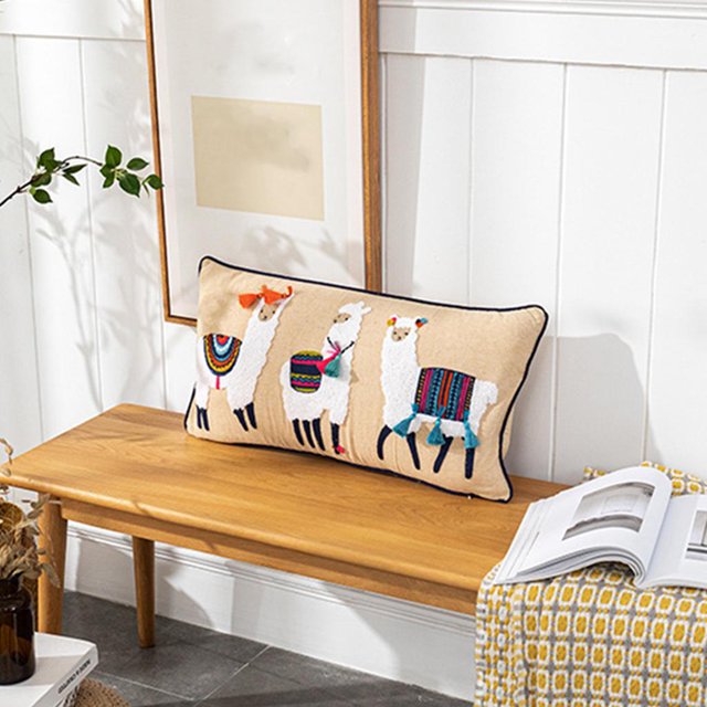 Funda de almohada elegante, fundas de cojín cuadradas rectangulares decorativas, fundas de almohada oblongas, decoración para el hogar, 4 tamaños 30x60cm Tipo 4 Macarena Fundas de almohada