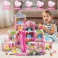thumbnail image 3 of UQN Dollhouse Kit for Girls Ages 3-6, 471PCS Pink Castle Toys with Slide, Track, Lights, DIY 11 Rooms 4 Balconies Furniture, Pretend Play Toys Birthday Gift for Girls Kids 4 5 6 7 8 Years Old, 3 of 7