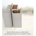thumbnail image 3 of Yamazaki Home Magnetic Coffee Filter Case - Size 04, White, Steel + Wood,  #4 Coffee Filters, Magnetic, No Assembly, 3 of 7