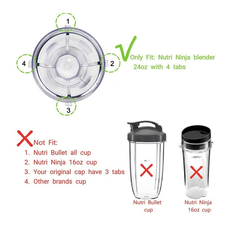  24OZ Replacement Cups Compatible with Ninja Nutri BN401, SS101,  BN400, BN800, BN801, SS351, SS151 TWISTi DUO Blender, with Upgraded Sip and  Seal Lids- Convenient to Drink Directly.(2 Pack) : Home 