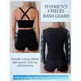 thumbnail image 4 of FEOYA Women’s 3 Piece Rash Guard Swimsuits Zip-Up Long Sleeve Swimwear with Built-in Bra Bathing Suit Surfing Sun Protection Boyshorts Quick Dry Swim Shirt 2XL, 4 of 7