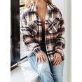 thumbnail image 4 of HSHDLDF Womens Casual Plaid Shacket Button Down Long Sleeve Shirt, 4 of 5