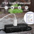 thumbnail image 2 of Barre d'Alimentation Extérieure Résistante aux Intempéries 25 Pieds Rallonge Étanche, 2 Prises AC, IPX4 Étanche et Protection contre les Chocs Électrique pour Camping, Maison, Jardin, Bureau, 2 of 4