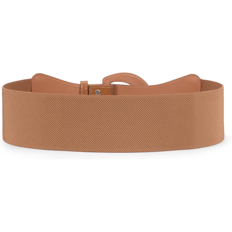 7714 Women Wide Stretchy Waist Belt, Vintage Elastic Chunky Buckle Belts Women Wide Stretchy Belt,Vintage Chunky Buckle Elastic Waist  main image 3