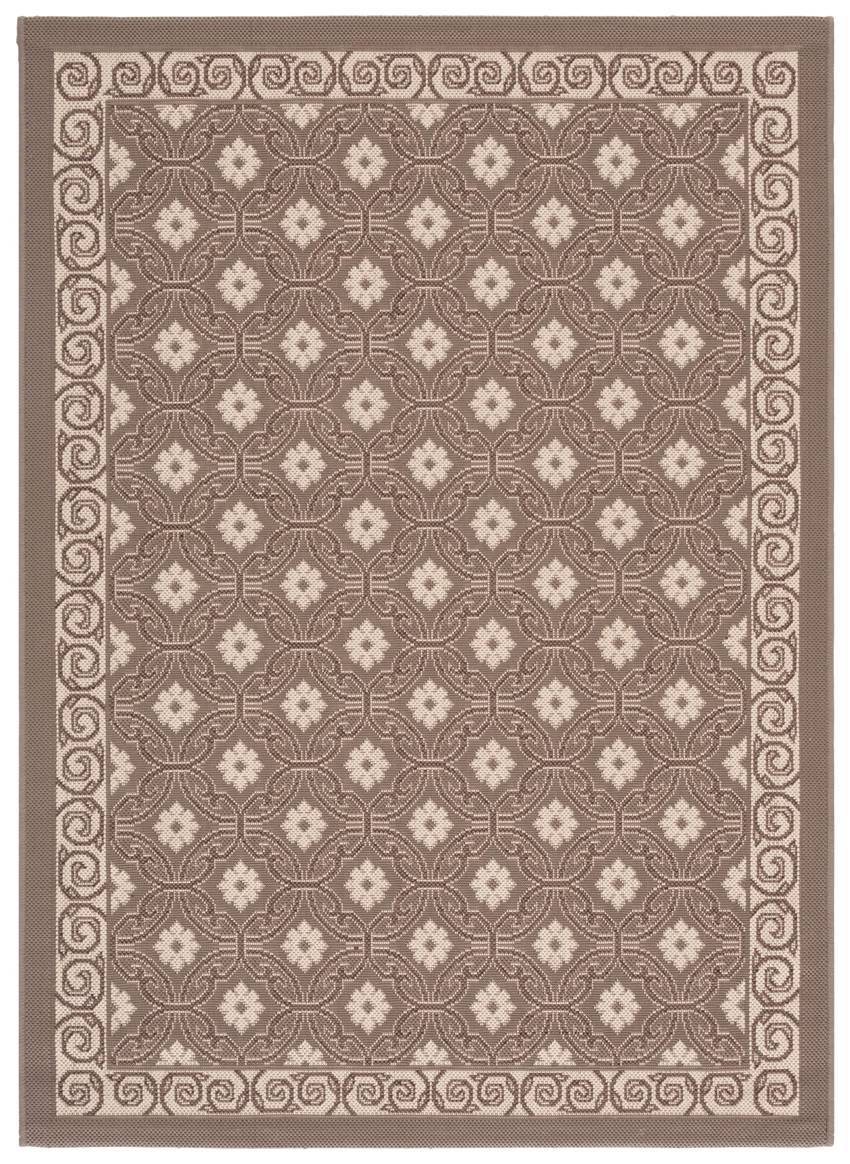 Safavieh Courtyard Rowan Geometric Indoor/Outdoor Area Rug, Light Brown/Beige, 4' x 5'7"