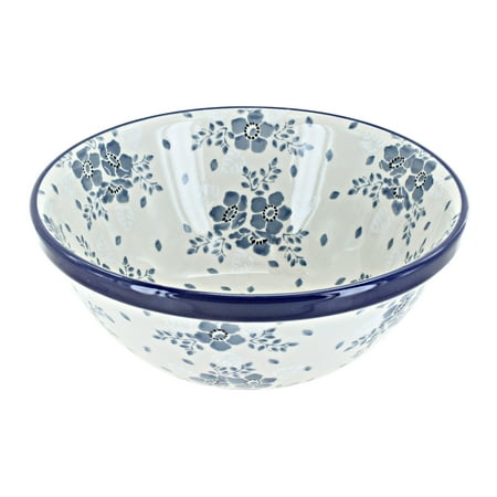 

Blue Rose Polish Pottery Blue Fleur Cereal/Soup Bowl