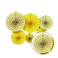 thumbnail image 2 of Injueey Abanico plegable de papel de 6 uds, decoración de fiesta familiar, abanico de flores plegable Diy Kits de decoración para fiestas amarillo, 2 of 6