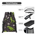 thumbnail image 4 of Yiaed Dinosaur Skeleton Print School Backpack College Backpack Daypacks for Students High School Spacious and Durable Daypack for Work and Travel-One Size, 4 of 6