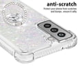 thumbnail image 3 of Funda para Samsung Galaxy S21 FE 5G con Brillo Líquido Flotante, Purpurina, Parachoques y Anillo Giratorio Soporte, 3 of 5