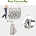 thumbnail image 4 of 3 Section Laundry Sorter Foldable,220L Large Collapsible Laundry Basket with Wheels, Laundry Hamper Cart with Heavy Duty Rolling Lockable Wheels and Removable Bags, Grey, 4 of 7