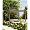 thumbnail image 2 of Outdoor Aluminum Pergola with Retractable Canopy, Reinforced 4-Sided Base, Waterproof & UV-Resistant Adjustable Roof, Modern Design for Patio, Deck, Backyard, and Garden, 2 of 9