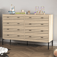 thumbnail image 6 of Spaco 8-Drawer Double Dresser with Metal Legs and Handles, Wooden Bedroom Furniture Chest of Drawers, Mid-century Style Dresser for Indoor as Living Room, Bedroom, Natural, 6 of 16