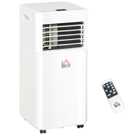 HOMCOM 10000 BTU Portable Mobile Air Conditioner for Cooling, Dehumidifying, and Ventilating with Remote Control, White