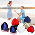 thumbnail image 2 of Mosey Ring Box Heart Shaped with LED Light Pocket-sized Portable Ring Case for Proposal Engagement Wedding, 2 of 8