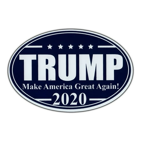 4 X 4 Bumper Stickers Oval Shaped Magnet - Trump 2020 - MAGA - Make America Great Again - 6