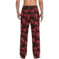 thumbnail image 2 of Red Skulls Pajama Pants Mens Lounge Pants Super Soft Men Pajama Bottoms, 2 of 7