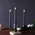 thumbnail image 6 of BalsaCircle 3 Black 11" LED Taper Flameless Candles Lights Wedding Reception, 6 of 8