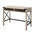 thumbnail image 3 of Woven Paths Modern Farmhouse Metal X Open Storage Writing Desk, White Oak, 3 of 7