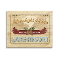 Stupell Moonlight Ridge Lake Resort Canoe Landscape Painting Gallery Wrapped Canvas Print Wall Art