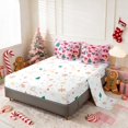 thumbnail image 4 of Manfei Christmas Twin Bedding 7pcs Icon Bedding Comforter Set, Cream Red, Xmas Reversible, 4 of 6