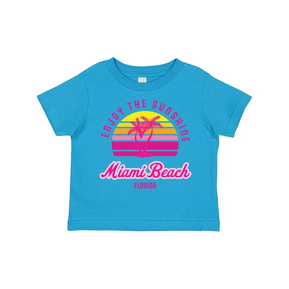 Inktastic Summer Enjoy the Sunshine Miami Beach Florida in Pink Boys or Girls Toddler T-Shirt