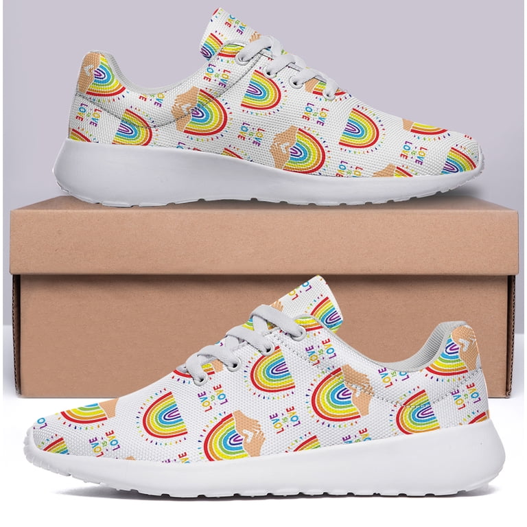 Puma Love Wins Sneakers Men’s 11.5 White Rainbow Pride Shoes 398576-01 Low Top Shop White Mens Puma St Runner V3 Love Wins Lace Up Sneakers  main image 4