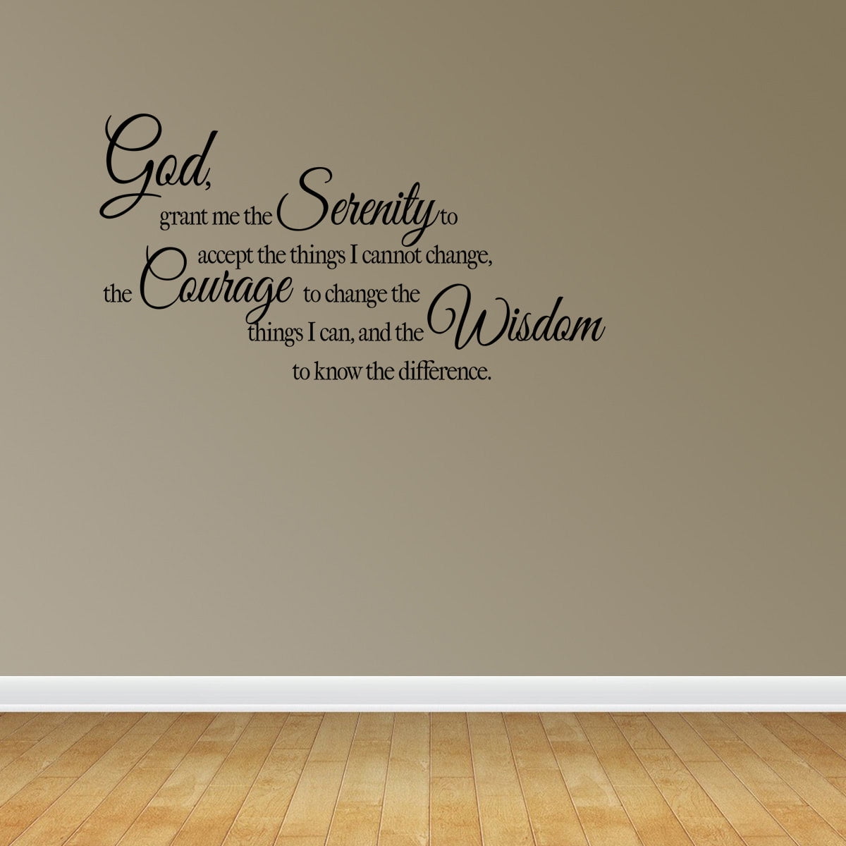 the courage to change things i can and the wisdom to know the difference serenity prayer Wall Art Vinyl Lettering Decal Sticker Saying God grant me the serenity to accept things I can not change 