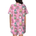 thumbnail image 6 of Fotbe pink Holiday Joy Print Pajama Set for Women 2 Piece Loungewear Short Sleeve Tops and Shorts Set Soft Sleepwear-Small, 6 of 7