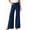 Navy blue, variant on High Waist Women Wide Leg Long Jeans Casual Denim Pants with Pocket