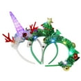 thumbnail image 4 of EIMELI Christmas Headband Plastic Nonslip Colorful Elastic Light up Headwear Hair Hoop, 4 of 10