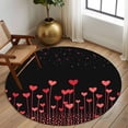 thumbnail image 2 of Round Rugs 5Ft, Valentine's Day Round Area Rug Washable Indoor Throw Carpet, Red Pink Love Heart Night Starry Sky Romantic Soft Non Slip Circle Rug for Cabinet Bathroom Home Decor Aesthetic, 2 of 8
