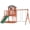 Brown,2 swings,sandbox, variant on Wooden Swing Set for Kids,8 in 1 Outdoor Playset with Sandbox & Play Kitchen – 2-Seat Swing, Wave Slide, Corner Seats, Backyard