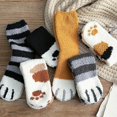 thumbnail image 4 of Women Winter Fluffy Fuzzy Warm Slipper Socks Cute Meow for Cat Paws Print Hosier, 4 of 4