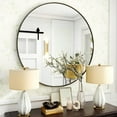 thumbnail image 4 of Lumora 24" Round Bathroom Mirror Modern Circle Mirror Hanging or Wall Mounted, Black, 4 of 5