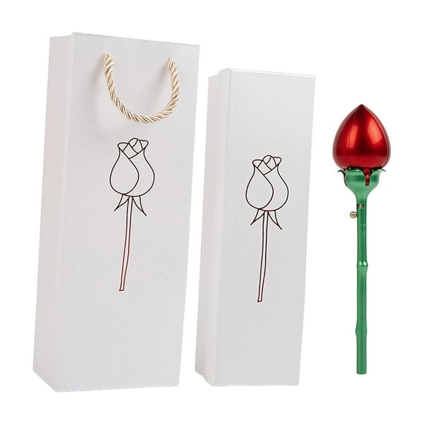 Caja de joyería con forma de rosa, soporte de metal, regalo romántico, soporte decorativo para joyas Caja colgante roja