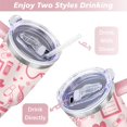 thumbnail image 5 of 40oz Funny Nurse Life Stainless Steel Flip Straw Tumbler Spill Proof Travel Cup Double Wall Vacuum Insulated Coffee Mug with Handle, 5 of 6