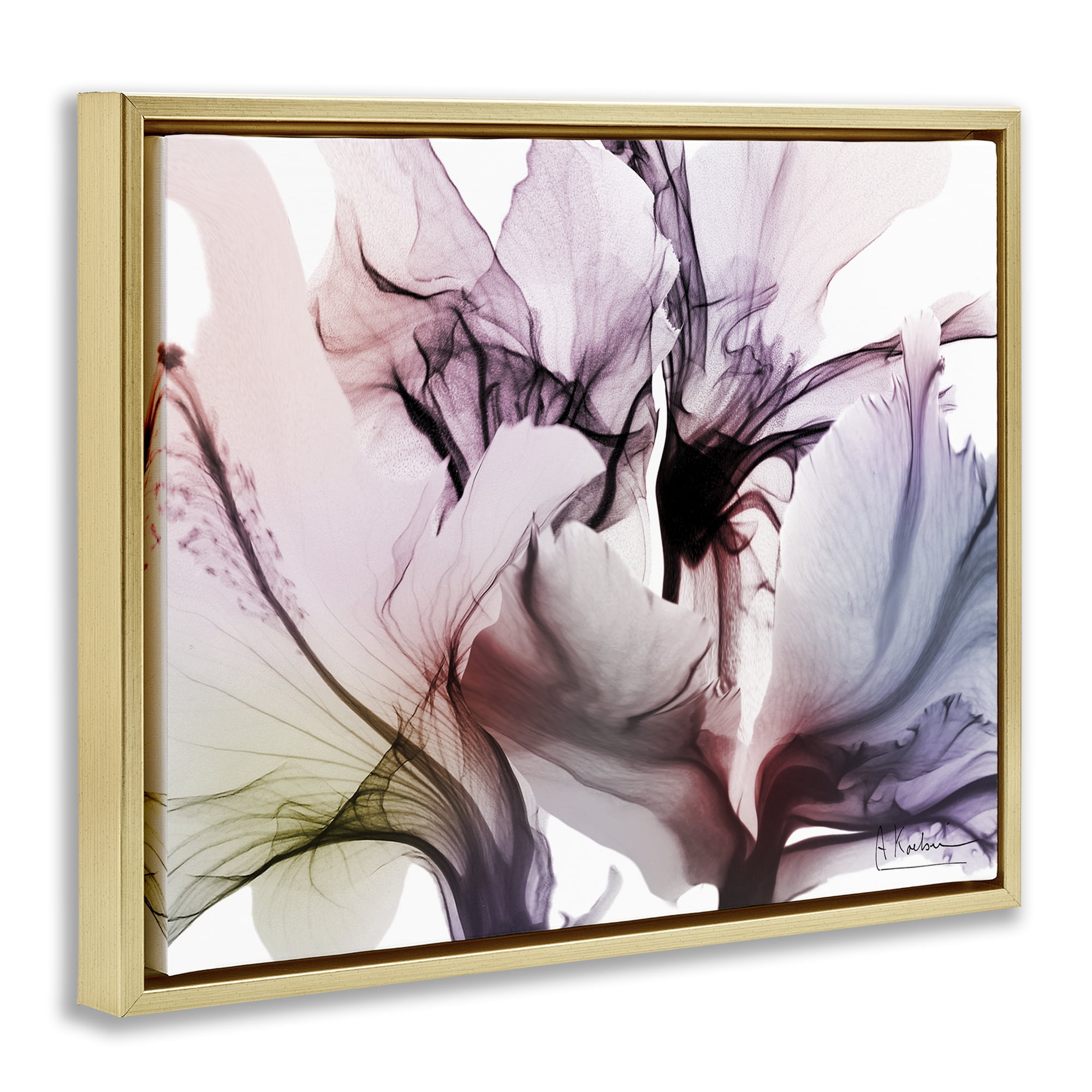 Stupell Industries Brilliant Song Flower Petals Gold Framed Floater Canvas Wall Art, design by Albert Koetsier